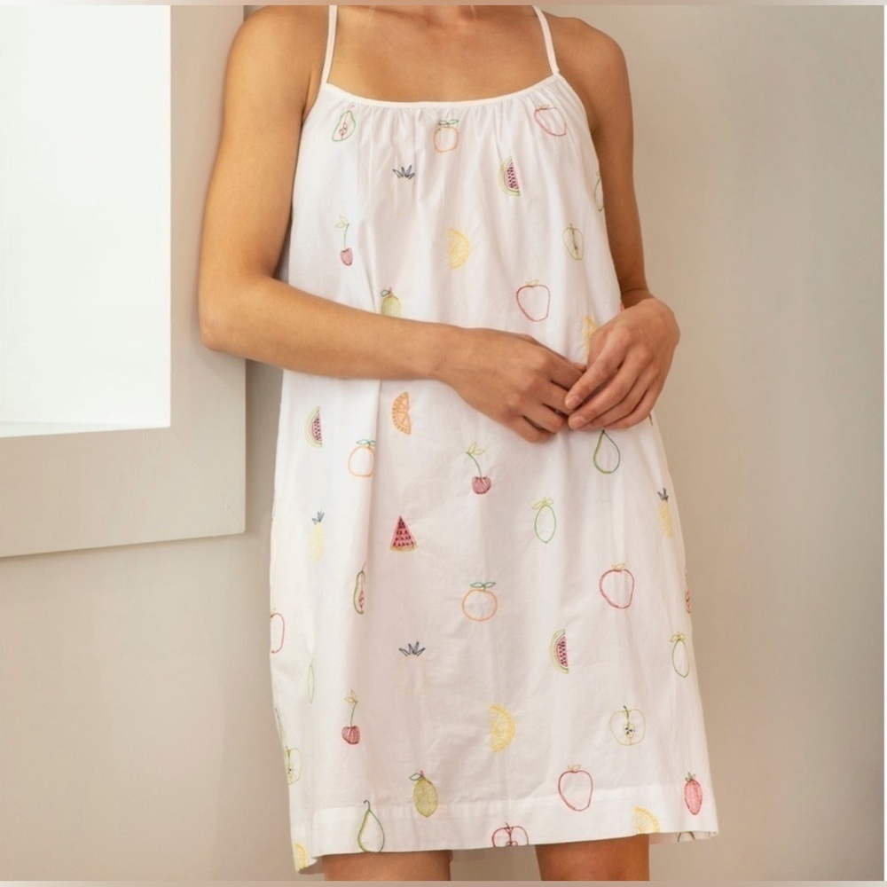 Printfresh Organic Cotton *Fruit Medley* Embroidered Cami Nightgown | Sz M